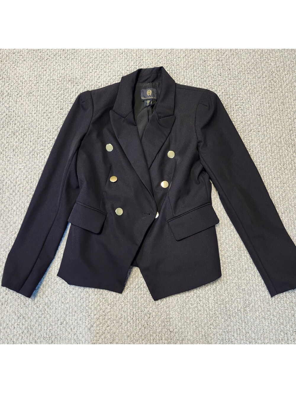 House of Harlow 1960 Black Double-Breasted Blazer Jacket Size M